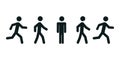 Man stands, walk, run icon set. People sign Ã¢â¬â vector